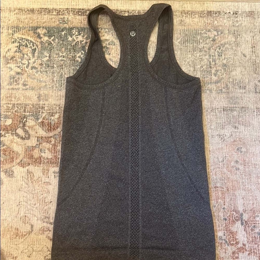 Gray Women's Racerback Tank Top - Picture 2 of 2